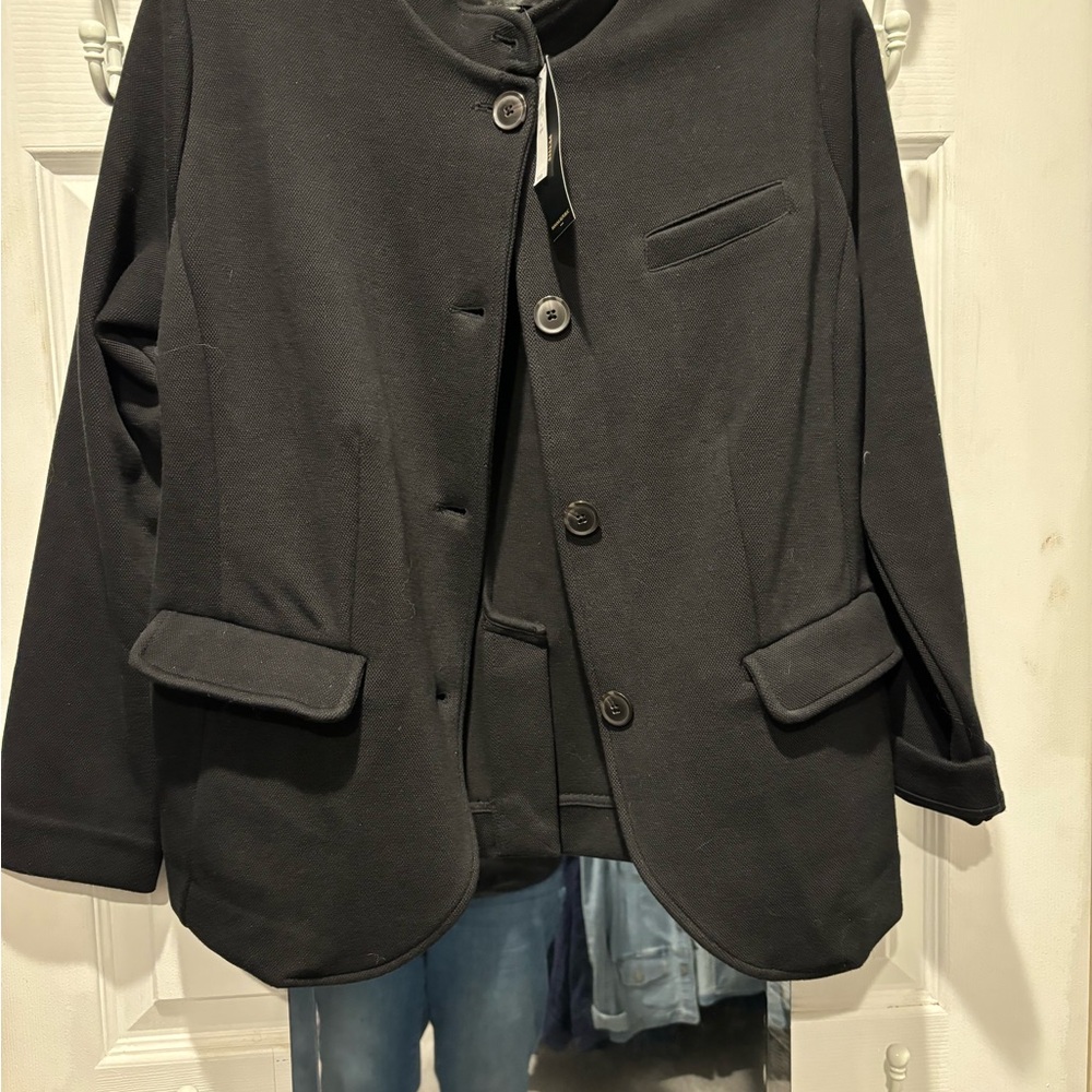 Banana Republic black mandarin collar soft knit blazer jacket new w tags. FALL - Picture 10 of 10